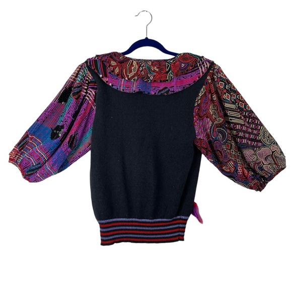VINTAGE Diane Freis for Marisa Christina 1980s Designer Lambswool & Silk Sweater - Picture 2 of 12